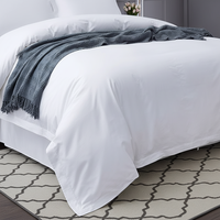 Parure de lit d'hôtel 5 étoiles, linge blanc de luxe, doux comme du coton 100%, satin uni, housse de couette, draps de lit d'hôtel
