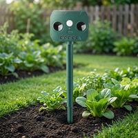 Répulsif solaire rechargeable pour animaux, à infrarouge, avec flash LED et ultrasons, pour jardin, cour et ferme