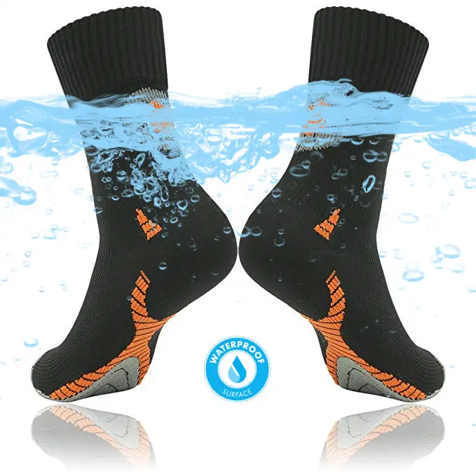 Deliwear unisex custom logo Crew Size Waterproof Breathable Socks Water Proof Socks for Hiking in Water