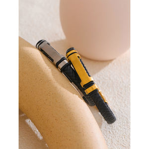 JINYOU 5462 produk baru 70mm gelang kulit hitam baja tahan karat gelang pria buatan tangan berlapis emas 18K untuk hadiah pria - Product Image 2