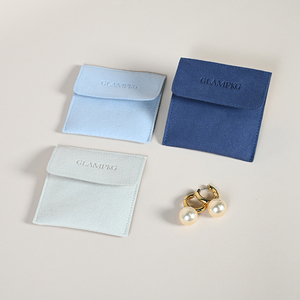 GLAMPKG Envelope Necklace Earrings <b>Ring</b> Jewelry Packing Pouch 0.6mm <b>Thickness</b> Microfiber Pouches - Product Image 1