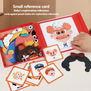 Puzzles magnétiques Montessori pour tout-petits, jeu de déguisement de visage, jeu de voyage, double face, jouet éducatif préscolaire pour enfants - Product Image 4