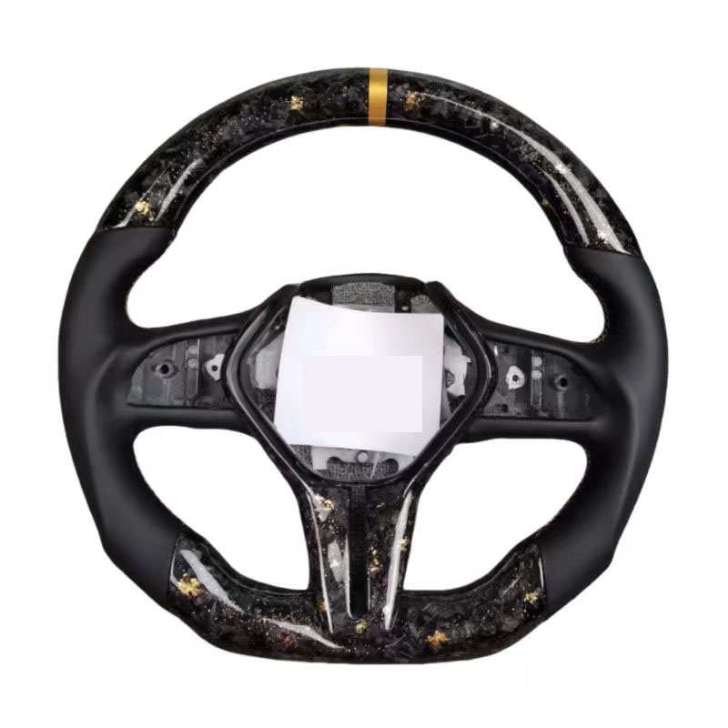 คาร์บอนฟอร์จ + หนัง + แถบสีทองด้านบน ตะเข็บสีขาว