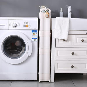 ชั้นวางของในห้องน้ำแบบตั้งพื้นทรงสี่เหลี่ยม 2 ชั้น สีเบจไอวอรี่ แข็งแรงทนทาน สำหรับจัดเก็บผลิตภัณฑ์อาบน้ำ - Product Image 1