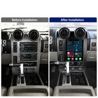Radio Estéreo Electrónico para Auto con Reproductor Multimedia y Unidad Principal de Navegación GPS para Automóvil Android 14 Carplay de 10.4 Pulgadas para Hummer H2 2002-2009