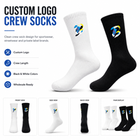 Chaussettes en coton pour hommes avec logo brodé personnalisé pour vêtements de sport et marque privée