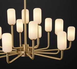 Lámpara Colgante Moderna LED con Forma de <span class=keywords><strong>Estambre</strong></span> de Flor, de Latón y Metal, para Techos Altos, Decoración de <span class=keywords><strong>Cristal</strong></span> para Habitaciones Medianas - Product Image 5