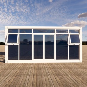 Casa Contenedor con Pared de Cristal, 20 pies/40 pies, Caja Modular de Cristal de Ensamblaje Rápido para Jardín, Cafetería u Oficina/Vivienda - Product Image 1