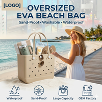 Sac de plage en EVA avec logo personnalisé, sac fourre-tout en caoutchouc extra large, sac portable lavable anti-sable pour le sport, les mamans, les pique-niques, les courses, vente en gros