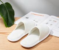 Chaussons d'hôtel en coton perlé, chaussons jetables doux pour invités, chaussons légers d'hôtellerie pour intérieur