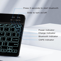 Venta Directa de Fábrica, Mini Teclado Inalámbrico Ultrafino con Retroiluminación RGB de 7 Colores, Retroiluminación Ajustable, Batería Recargable Integrada