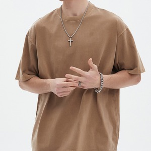 Respirant coton 2025 été droit américain à la mode industrie ample t-shirt à manches courtes Logo motif T-shirt Style décontracté - Product Image 1