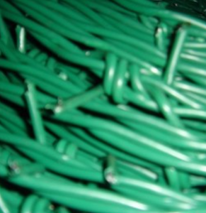 Fil barbelé simple brin enduit de PVC antirouille, vert et noir, pour clôture extérieure - Product Image 4