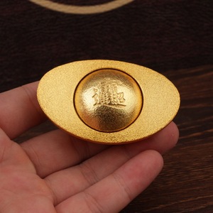 Lingote de Latón Giratorio Ovalado, Decoración Feng Shui para el Hogar, Adorno para Aliviar el Estrés, Decoración para Sala de Estar, Decoración para el Año Nuevo Chino - Product Image 1