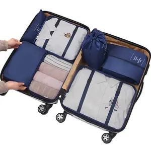 Portable valise vêtements voyage emballage pour 7 pièces organisateur de voyage ensemble sac de rangement de voyage