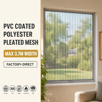Malla plisada de poliéster recubierta de PVC FRS Professional Supply 18x16, malla plisada de poliéster PVC de 3.7m para mosquiteras plisadas