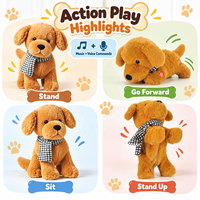 Peluche interactive intelligente pour chaton et chiot, avec commande vocale, compagnon électronique pour chat et chien, musique, coton PP, anniversaire