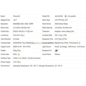AA104SH02--T1 Componente Electrónico Nuevo y Original de Alta Calidad AA104SH02 - Product Image 2
