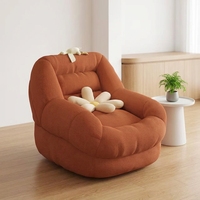 Fauteuil inclinable en velours avec rangement - Siège individuel compact pour chambre/balcon/salon - Chaise nid douillet de luxe