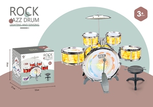Wholesale Multi Color Kids Induction Lighting Jazz <b>Drum</b> Set Early Learning Rock <b>Drum</b> Toy with Stool <b>For</b> Children Gift - Product Image 6