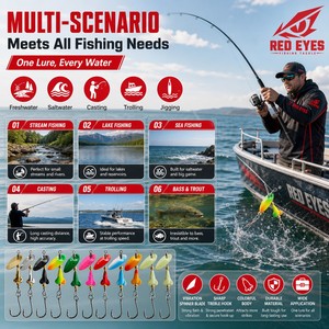 Señuelo giratorio en línea con hoja en forma <span class=keywords><strong>de</strong></span> lágrima, cuentas doradas, cuerpo con <span class=keywords><strong>peso</strong></span>, anzuelo simple/triple, 10 colores, OEM ODM al por mayor - Product Image 5