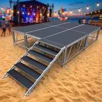 Scène modulaire portable tout-terrain en alliage d'aluminium pour mariages et concerts, plateforme de scène pour événements intérieurs/extérieurs, montage rapide