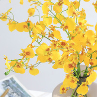 Bunga Anggrek Kuning Buatan 75cm, Bunga Oncidium Palsu untuk Dekorasi Pernikahan dan Rumah