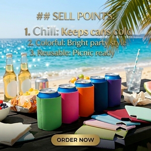 Portabevande in Neoprene con Logo Personalizzato, Isolatori Pieghevoli per Uso Promozionale - Product Image 3