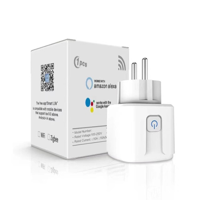 AG-P002-EUM16A 16A Works with Tuya App Alexa Google Assistant Remote Control Timer Switch Smart EU Plug