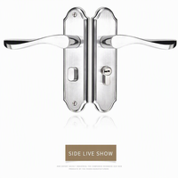 Serrure de porte intérieure en acier inoxydable de haute qualité, finition brossée, poignée courbée moderne, ensemble de serrures à mortaise pour appartement de luxe