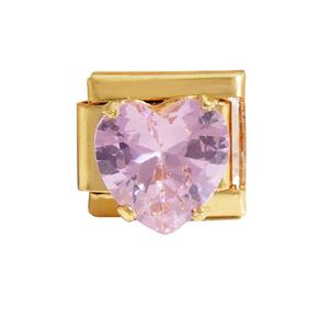 Diamond Bracelet Heart Cut Modular Unisex Everyday Wear Jewelry Stainless Steel Gold Tone Fancy Color Stones - Product Image 4