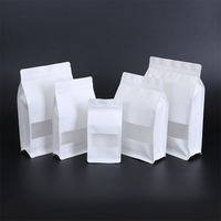 Emballage en plastique flexible avec fenêtre, sachet en papier kraft à fond plat à huit côtés, imprimé en gravure personnalisée, thermoscellable, 8 mm