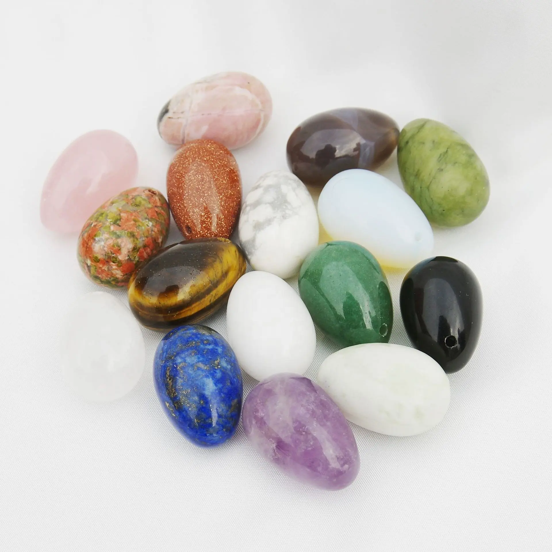 Pocket Massage Stone Batu Warna-warni Natural Gem Pijat Keseimbangan Chakra Tubuh, Terapi Reiki dan Kisi-kisi Kristal.