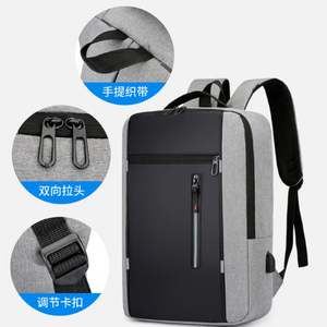 Laptop <b>Backpack</b> Bag Large Capacity Multifunction Soft Fashion <b>Black</b> Waterproof - Product Image 3