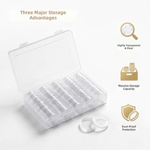 La nouvelle boîte de rangement pour pièces de monnaie en argent peut contenir 100 boîtes de pièces rondes de <span class=keywords><strong>40</strong></span> mm, des pièces commémoratives <span class=keywords><strong>et</strong></span> un tirelire. - Product Image 3