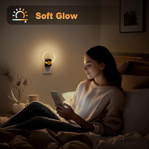 Luz Nocturna LED 180 °   Luces Nocturnas Circulares de Acrílico con Sensor Giratorio, Regulables, Luz Blanca Cálida, para Dormitorio - Product Image 2