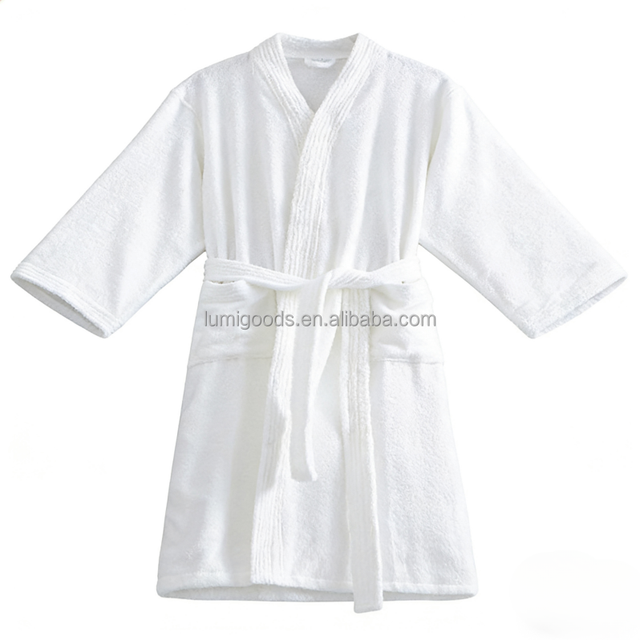 Cotton Terry  Bathrobe Fashion Design Multisize White Colors Custom Embroidered Unisex for Hotel