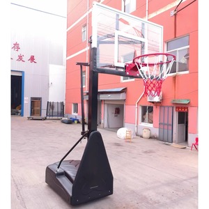 Aro de Baloncesto Portátil de Altura Ajustable con Tablero de Vidrio Templado para Uso en Canchas Exteriores - Product Image 4