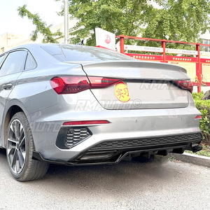 สปลิตเตอร์กันชนหลัง ดิฟฟิวเซอร์กันชนหลัง ฝาครอบป้องกันสำหรับ Audi A3 8Y Sline Sedan 2021-2024 อุปกรณ์ตกแต่งรถยนต์ - Product Image 3