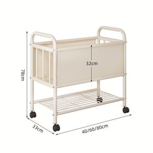 Panier à linge sale portable et léger à double couche, panier à linge sale <span class=keywords><strong>Songmics</strong></span> avec roulettes - Product Image 3