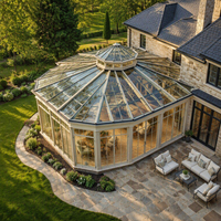 Serre en verre Mexin en aluminium, pour jardin, terrasse, patio, espace de vie, sur mesure, préfabriquée, utilisable toute l'année