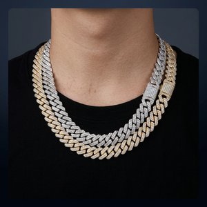 Unisex Silver Cuban Link Necklace <b>Iced</b> Hip Hop Style Luxury Statement <b>Chain</b> Elegant Fashion Jewelry Party Gift Wear Premium - Product Image 2