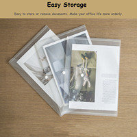 Vente chaude Enveloppes transparentes en plastique PP imperméables format A4 avec bouton pression Porte-documents Porte-documents pour le bureau et l'école