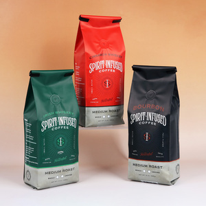 Chất lượng cao tùy chỉnh in bao bì Hạt Cà phê túi bên miếng vải hình tam giác Pouch hộp đáy phẳng túi với tin Tie - Product Image 1