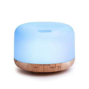 Máquina de aceite esencial de aromaterapia de grano de madera de 500ml, difusor de Aroma ultrasónico para el hogar, difusor de humidificador de aire eléctrico con luz - Product Image 1