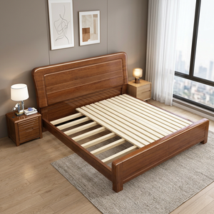 Premium Modern Solid Wood Platform <b>Bed</b> <b>Frame</b> with Storage King <b>Queen</b> <b>Size</b> Bedroom Furniture for Home Hotel Villa Apartment - Product Image 2