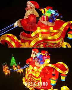 โคมไฟซานต้าผ้าไหมสไตล์การ์ตูนสำหรับคริสต์มาสกลางแจ้งจากโรงงานโดยตรง - Product Image 3