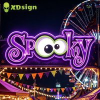 Неоновая вывеска XDsign на заказ для Хэллоуина: персонализированный дизайн паутины, водонепроницаемая, для улицы, с Bluetooth-управлением, для рекламы еды