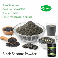 Échantillon gratuit pur naturel sans sucre torréfié halo sans gm meilleure poudre de graines de sésame noir biologique