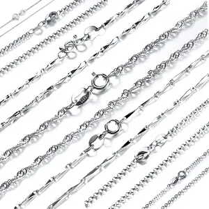 RINNTIN SC Chuỗi Mắt Xích Cuba Joya De Plata Kolye Tùy Chỉnh Cho Nữ Dây Chuyền Bạc Sterling 925 Nguyên Chất Cho Nam Nữ